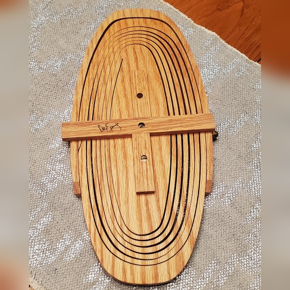 Wooden collapsible basket/trivet. By Deep Spring (signed) - Picture 5 of 7